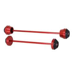 Protection axe de roue avant-arrière AVOC alu noir-rouge (x2) pour moto Yamaha 700 MT-07 2014-2016
