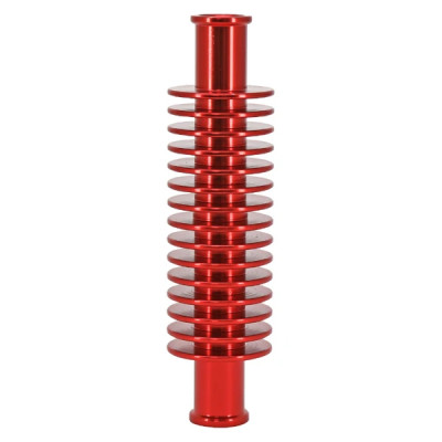 Radiateur-refroidisseur REPLAY alu CNC rouge forme ronde 133 x 35 mm fixation durite 17 mm