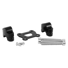 Rehausse pontet de guidon AVOC alu noir (x2) pour Yamaha 700 MT-07 2014-2020, Tracer 2014-2019