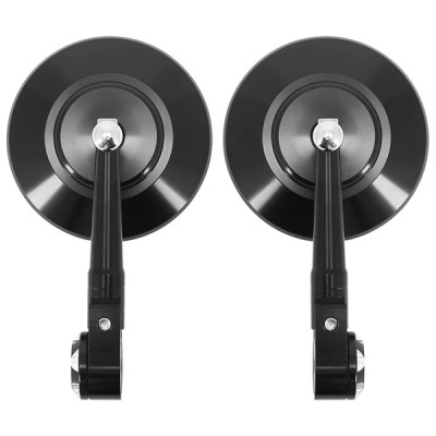 Rétroviseur moto AVOC embout de guidon rond anti éblouissement alu noir (paire) pour Yamaha 700 MT-07