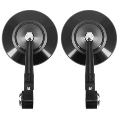 Rétroviseur moto AVOC embout de guidon rond anti éblouissement alu noir (paire) pour Yamaha 700 MT-07