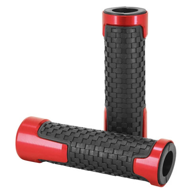 Revêtement poignée Avoc antidérapante rouge anodisé adaptable Yamaha 700 MT-07 (x2)