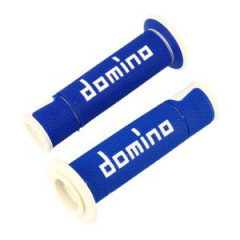 Revêtement/poignée DOMINO A450 bleu/blanc débouche pour embout guidon