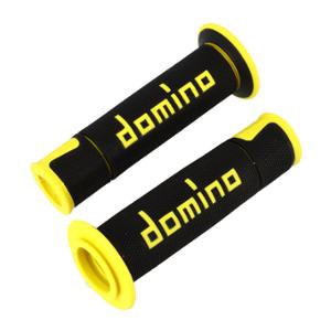 Revêtement/Poignée DOMINO A450 Noir/Jaune (PR) Débouche pour Embout Guidon
