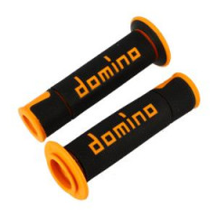 Revêtement/Poignée DOMINO A450 Noir/Orange (PR) Débouche pour Embout Guidon