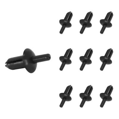 Rivet adaptable plastique noir diamètre 5 mm (x10)
