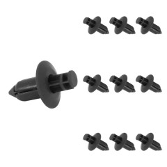 Agrafe de carrosserie adaptable plastique noir diamètre 8 mm (Vendu par 10)