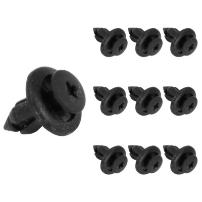Rivet-clips adaptable diamètre 6 mm noir vis à visser (x10)
