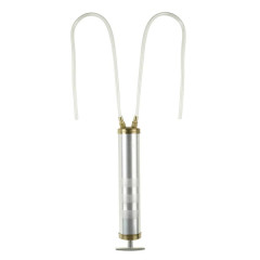 Seringue double action PRESSOL aluminium 500ml avec 2 flexibles (1 flexible d'aspiration, 1 flexible de refoulement)