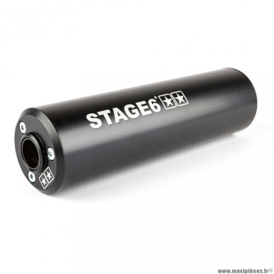 Silencieux Stage6 aluminium noir passage droit pour moto 50