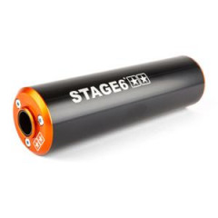 Silencieux/cartouche STAGE6 aluminium passage droit orange/noir