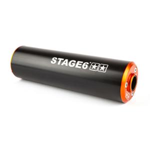 Silencieux Stage6 Alu passage gauche orange / noir