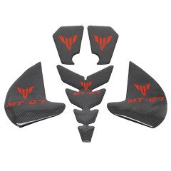Protection de réservoir AVOC en carbone avec motif rouge pour moteur Yamaha 700 MT-07 (5 pièces)