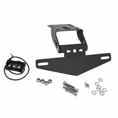 Support de plaque Avoc alu noir court (avec éclairage LED) pour KTM 125 Duke
