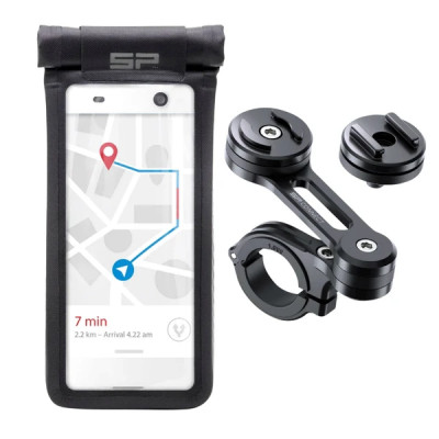 Support smartphone moto SP CONNECT kit universel incluant support guidon alu et housse taille M