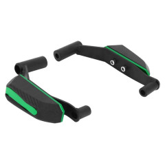 Tampon de protection AVOC alu CNC anodisé carbone noir-vert D.10mm (x2) pour Kawasaki 900 Z900