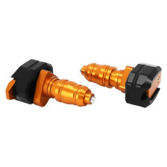 Tampon de protection AVOC alu CNC anodisé orange-noir D.8mm (paire) pour moto KTM 125 Duke