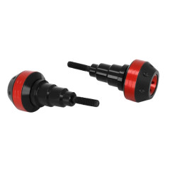 Tampon de protection AVOC alu CNC anodisé rouge-noir diamètre 10mm (forme ronde)