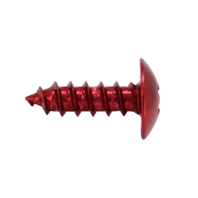 Vis adaptable tête ronde 5,0 x 12 mm alu rouge (x10)