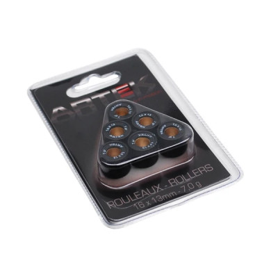 GALET/ROULEAU DE VARIATEUR ARTEK 16X13 7g (x6) POUR SCOOTER PEUGEOT 50 KISBEE, TKR, TREKKER, SPEEDFIGHT, BUXY, VIVACITY-PIAGGIO 50 ZIP, TYPHOON, NRG 1994-1999, KYMCO 50 DINK, PEOPLE, TOP-BOY