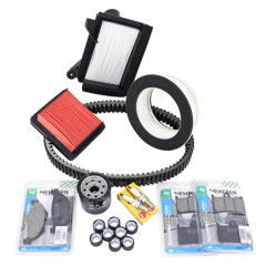 Kit Entretien Adaptable Premium 11 Pièces Plaquettes Organiques pour Yamaha T-Max 530 2017-2019