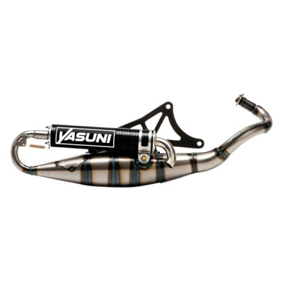 Pot YASUNI Silencieux Carbone TUB420C pour scooter 50cc Piaggio (Zip, Typhoon) et Gilera (DNA, Stalker)