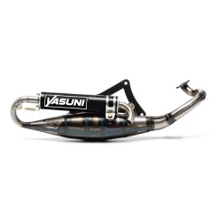 Pot YASUNI Verni avec Silencieux Carbone TUB225C pour Scooter Peugeot 50 Ludix H2O, Vivacity 2008+, Kisbee 2T, Speedfight 3 2T