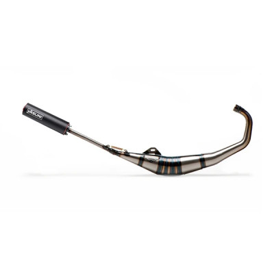 Pot YASUNI Verni R1 Passage Bas Silencieux Noir-Rouge TUB903TR pour 50cc Aprilia RS, MBK X-Power, Rieju RS2, Yamaha TZR