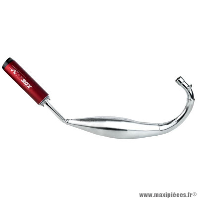 Pot XS 2 Rouge TECNIGAS Chrome Passage Bas Silencieux pour 50cc Mbk X-Limit, Yamaha Dt Am6