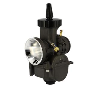 Carburateur adaptable type PWK corps rond 21 avec power jet (boisseau plat/starter tirette) gris