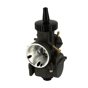 Carburateur adaptable PWK corps rond 26 avec power jet (boisseau plat/starter tirette)