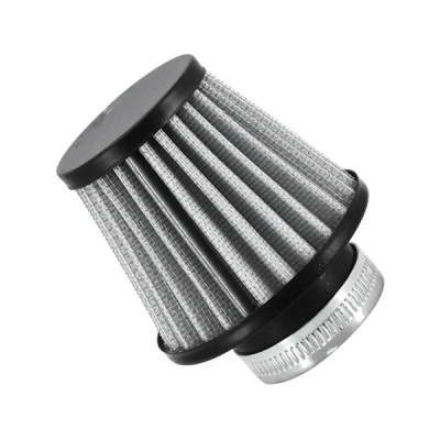 Filtre à air adaptable KN Middle FD noir/argent fixation droite Ø35/28