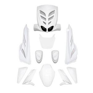 Carrosserie BCD Kit Stunt / Slider blanc 7 pièces pour Scooter MBK STUNT 50cc, YAMAHA SLIDER 50cc
