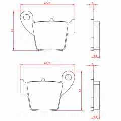 Plaquettes de frein BRENTA BR3046 AR pour FANTIC 50-125-250CC CABALLERO, VALENTI RACING 50-125CC, VENT 50CC ARRIERE