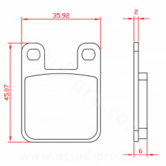 Plaquettes de frein BRENTA homologuées ECE R90 pour DERBI SENDA, PEUGEOT SPEEDFIGHT, TREKKER, LUDIX, MBK 50 X-POWER, X-LIMIT, YAMAHA 50 DTR (BR3015)
