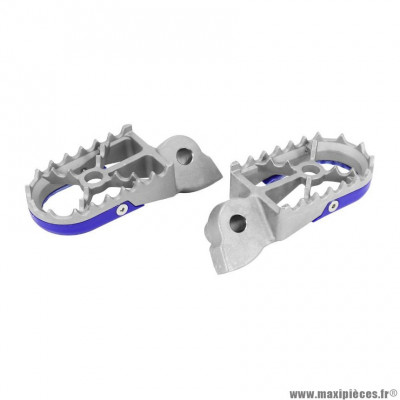 Repose-pied Buzzetti acier argent/bleu pour Moto YAMAHA