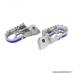 Repose-pied Buzzetti acier argent/bleu pour Moto YAMAHA
