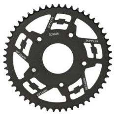 Couronne DOPPLER Acier 420 53 dents D62 5 FI pour Mecaboite PEUGEOT NK7 50cc, XPS 50cc, XR7 50cc, RIEJU RRX 50cc, SMX 50cc, SPIKE 50cc