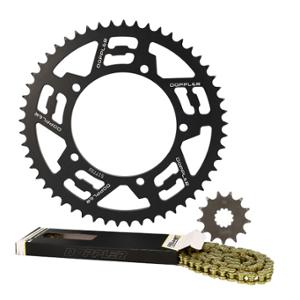 Kit chaine DOPPLER Alu 428 13x53 dents D110 Fix 5 noir pour SHERCO SE-R 50cc, SM-R 50cc