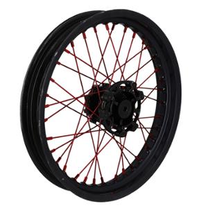 Rayon roue DOPPLER rouge kit jante arrière 18 rayon 195mm pour Mecaboite APRILIA SX 50cc, DERBI SENDA SM 50cc, GILERA SMT 50cc