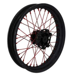 Rayon roue DOPPLER rouge kit jante arrière 18 rayon 195mm pour Mecaboite APRILIA SX 50cc, DERBI SENDA SM 50cc, GILERA SMT 50cc