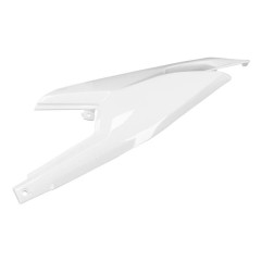 Carénage/Coque arrière adaptable blanc brillant gauche pour DERBI SENDA X-TREME 50cc, GILERA RCR 50cc, APRILIA SX 50cc, SMT 50cc