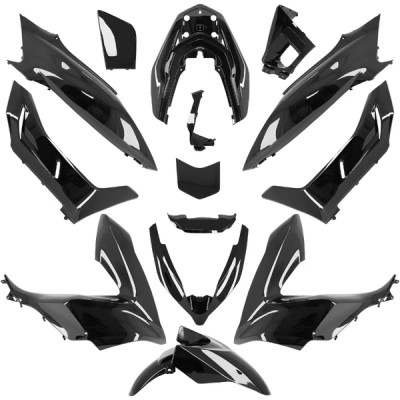 Carrosserie/Carenage adaptable noir perle kit 14 pièces pour Maxi Scooter HONDA PCX 125 cc