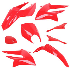 Kit 8 pièces Carrosserie/Carenage adaptable rouge brillant pour DERBI SENDA DRD 50cc