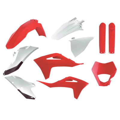 Carrosserie/Carenage Enduro POLISPORT Kit plastiques 10 pièces Rouge/Blanc pour Moto GAS-GAS EC 250 cc, EC 300 cc, EC F 250 cc, EC F 350 cc 2021+ (couleur OEM)