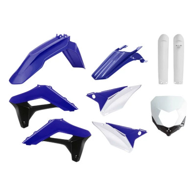 Kit plastiques carrosserie Polisport bleu/blanc/noir 9 pièces pour Moto SHERCO 125, 250 SE-R 2017-2023, 250, 450 SEF-R 2017-2023