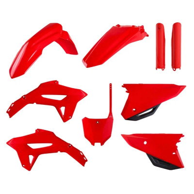 Carrosserie/Carenage POLISPORT Kit plastiques 9 pièces rouge OEM pour Moto CRF R 250 cc, CRF R 450 cc 2021-2024