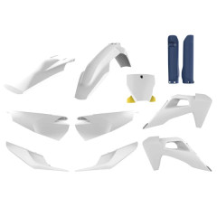 Carrosserie/Carenage POLISPORT Kit plastiques 11 pièces Blanc pour Moto HUSQVARNA TC 125, FC 250, FC 350, FC 450 2019-2022