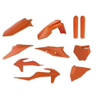 Kit plastiques POLISPORT Carrosserie/Carenage MX Orange 10 pièces KTM 125, 250 SX, 250, 450 SX-F, 250 XC, 250, 450 XC-F 2019-2022