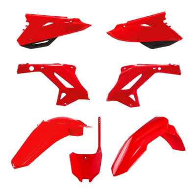 Carrosserie/Carenage POLISPORT Kit Plastiques 7 pièces Rouge Couleur OEM pour Moto HONDA CR 125 cc, CR 250 cc 2002-2007